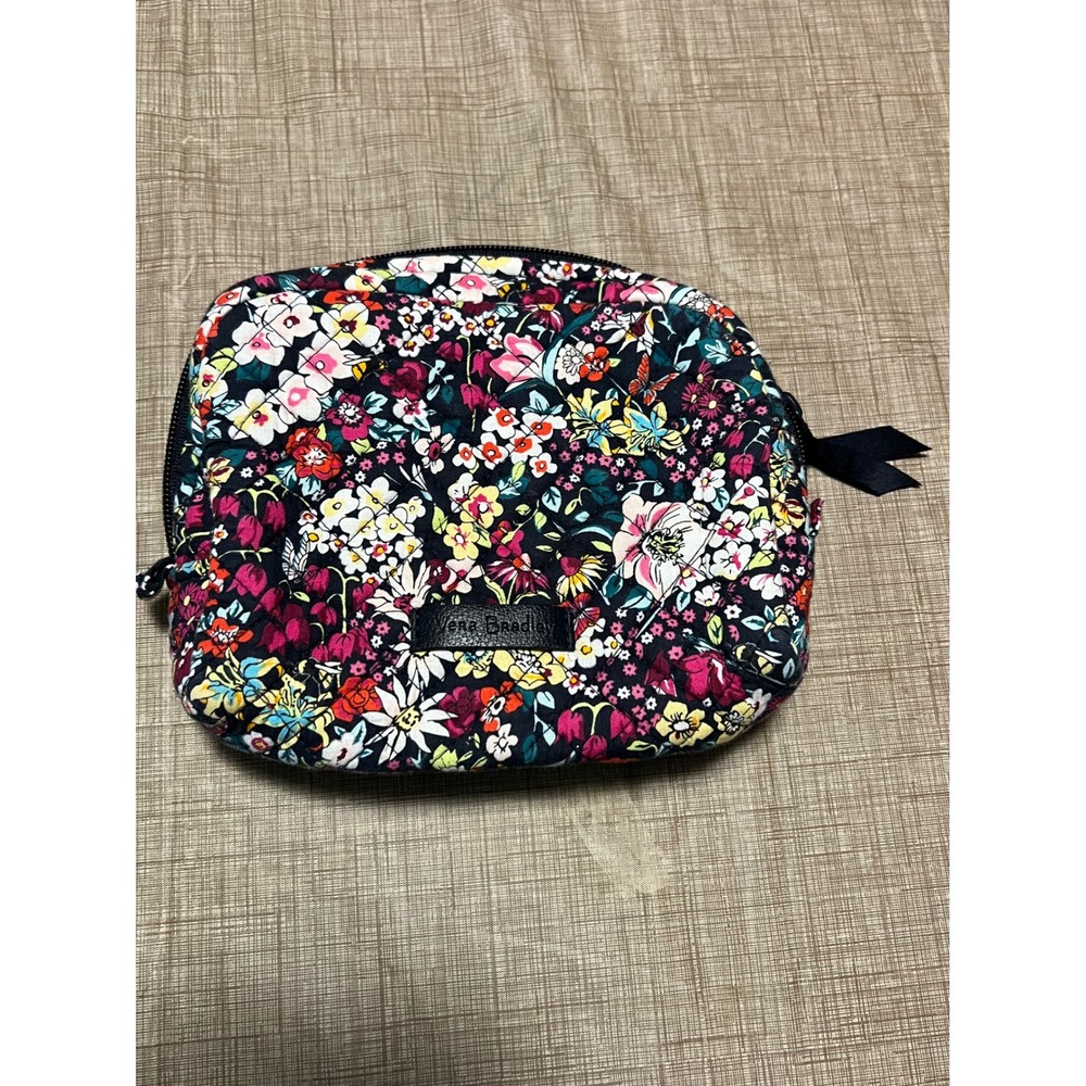 Vera Bradley Quilted Floral Itsy Ditsy Cosmetic Bag Makeup Pouch Travel Case